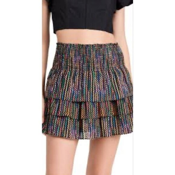NEW Ramy Brook | Raquel Stripe Miniskirt Multi Combo Sz XL - Picture 1 of 8